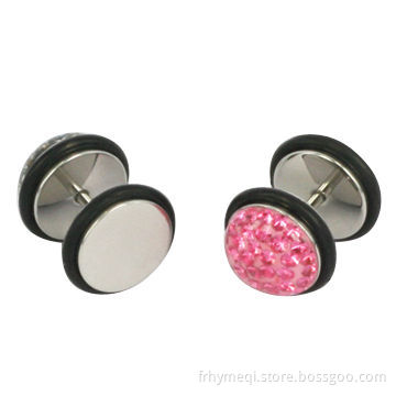 Crystal Earrings, Made of 316 Stainless Steel, OEM Orders Welcomed